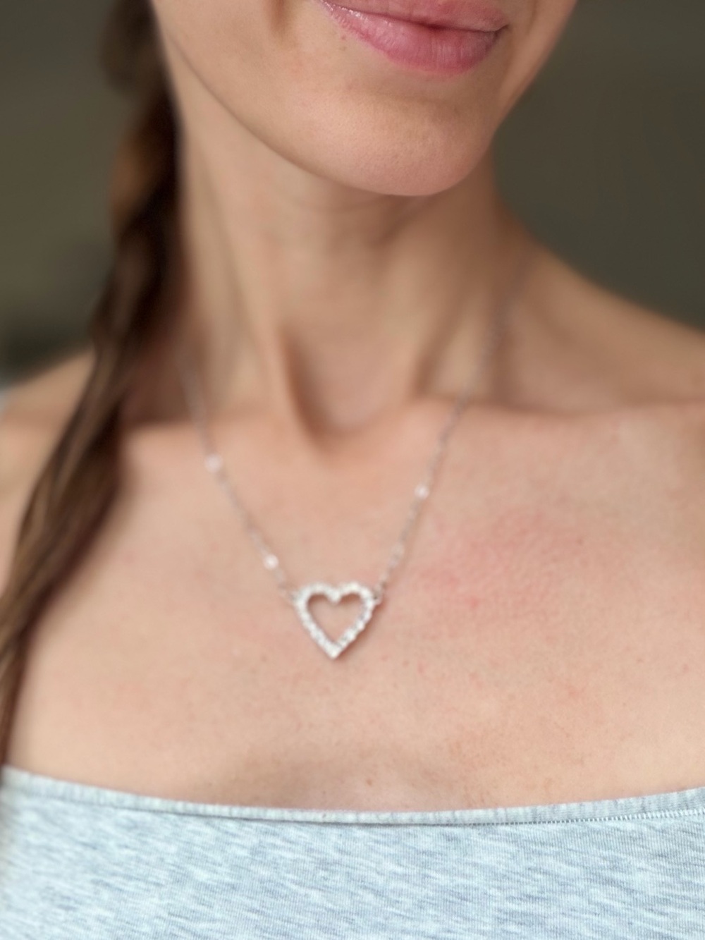 Silver Heart Pendant Necklace - Classic Sparkle